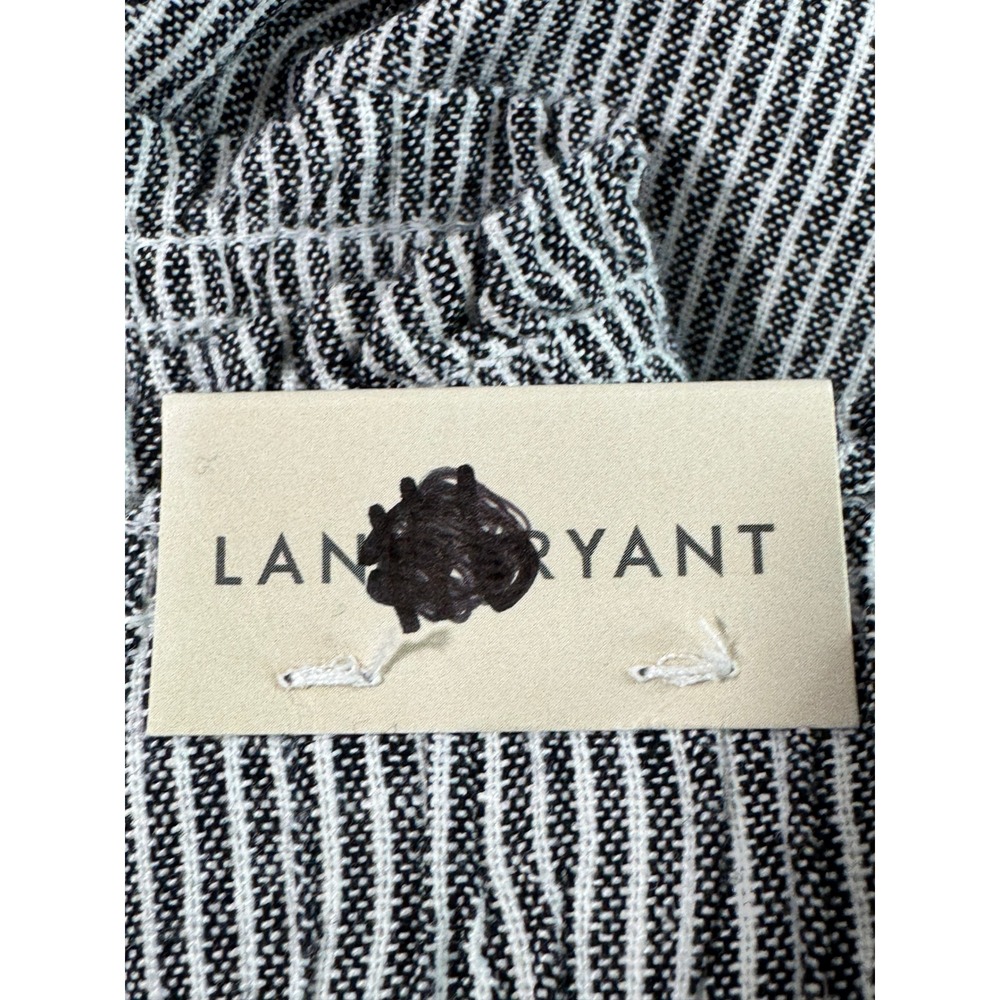 Lane Bryant Soft Slub Shorts Womens 18/20 Black White New Striped Linen Blend - Picture 9 of 13